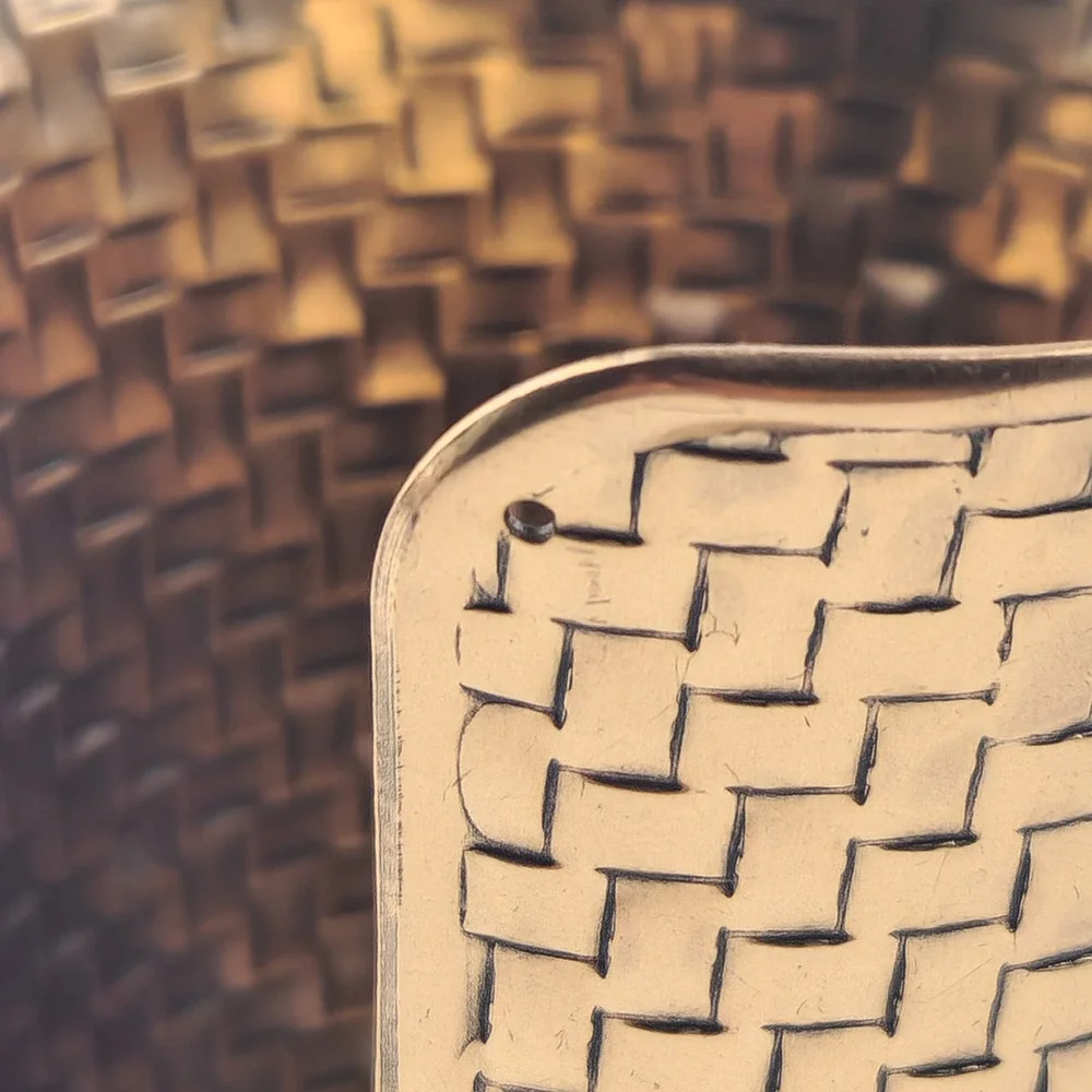 Gold Tone Extra Wide Textured Statement Cuff Bracelet Woven Boho Chic